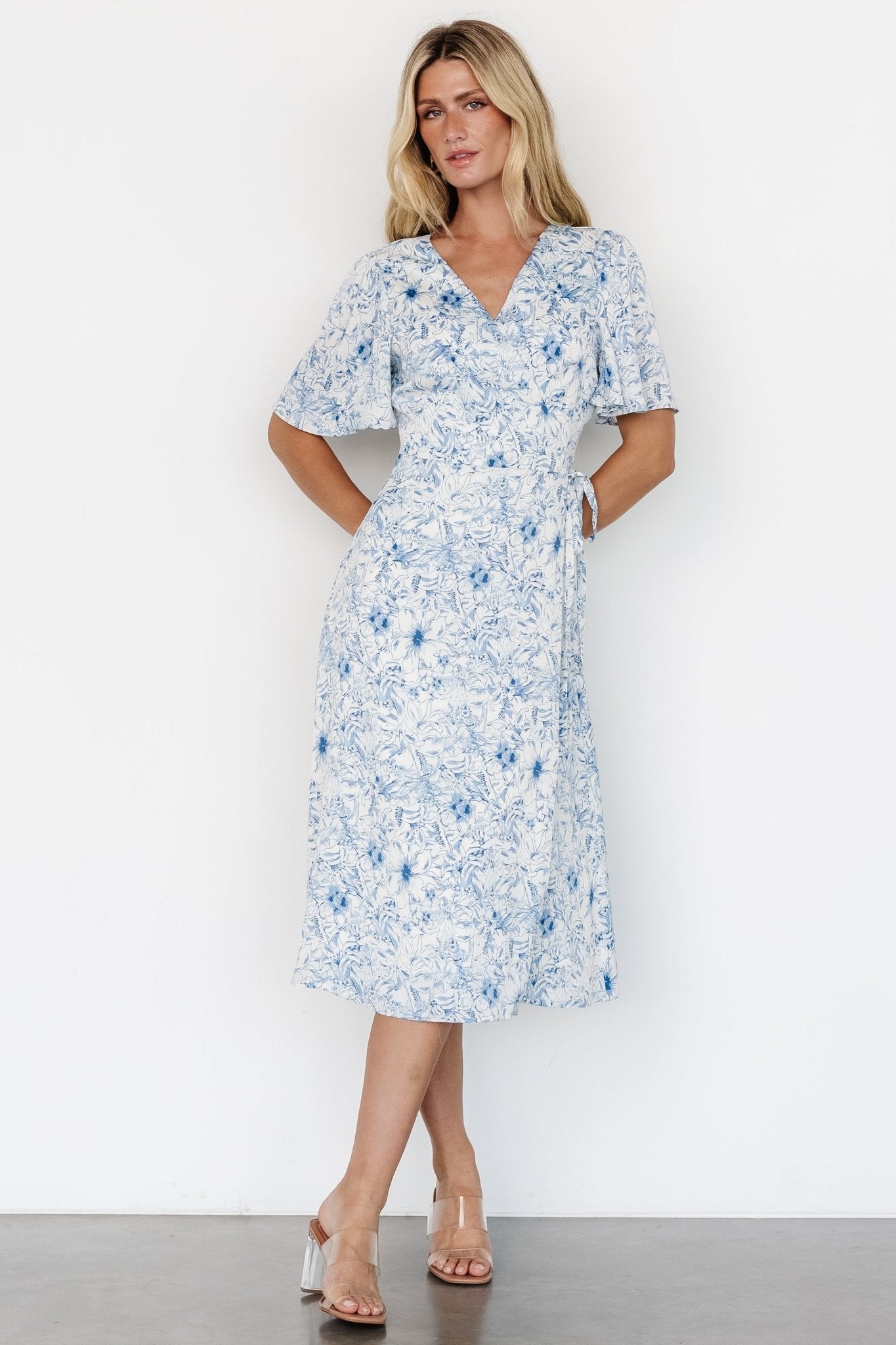 Amelie Wrap Midi Dress | Blue Print