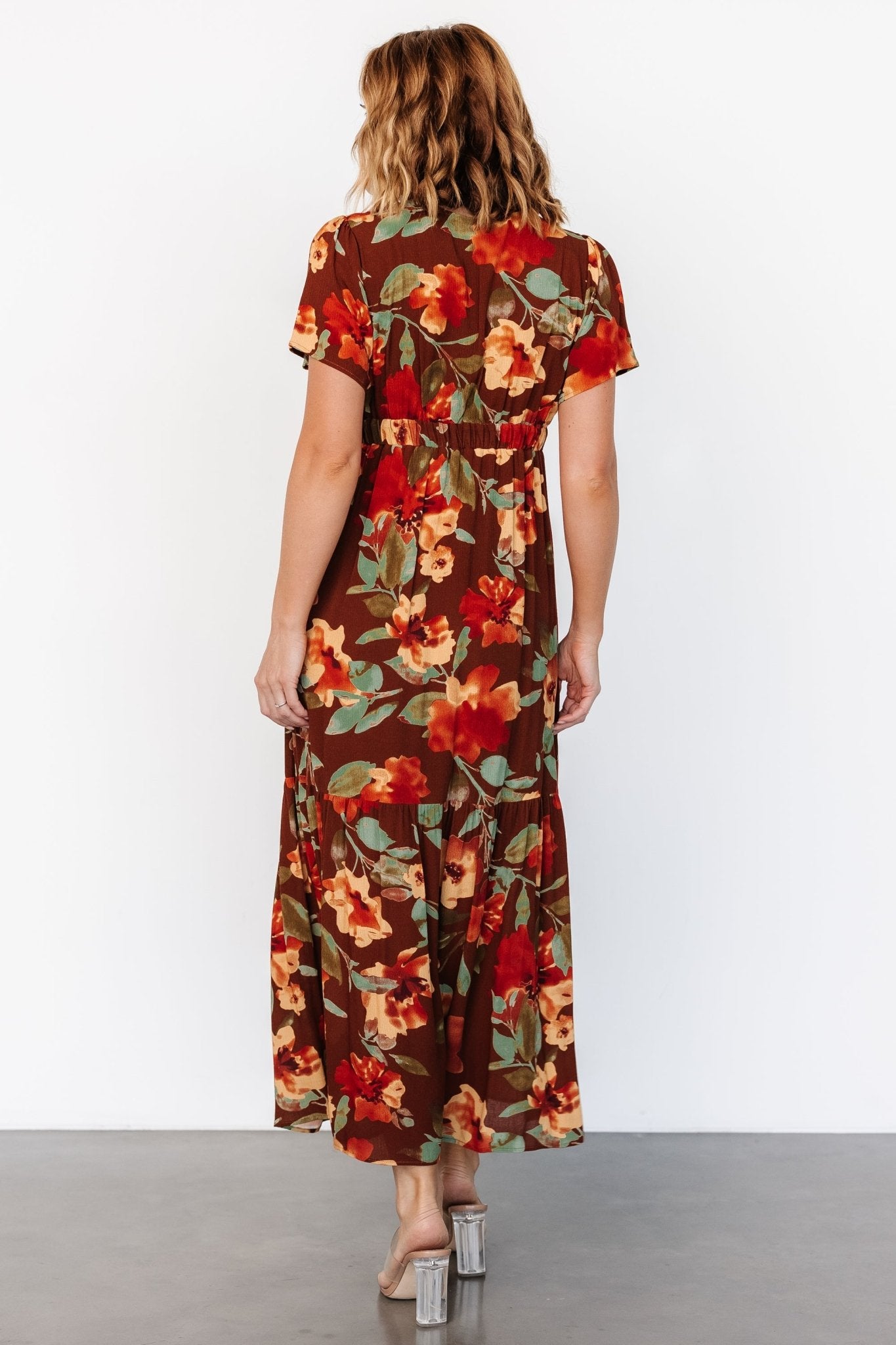 Cassie Short Sleeve Dress | Copper Floral
