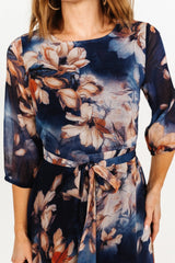 Rebecca Maxi Dress | Dark Blue Floral